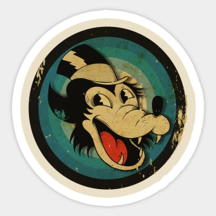 Vintage Cartoon Wolf Sticker